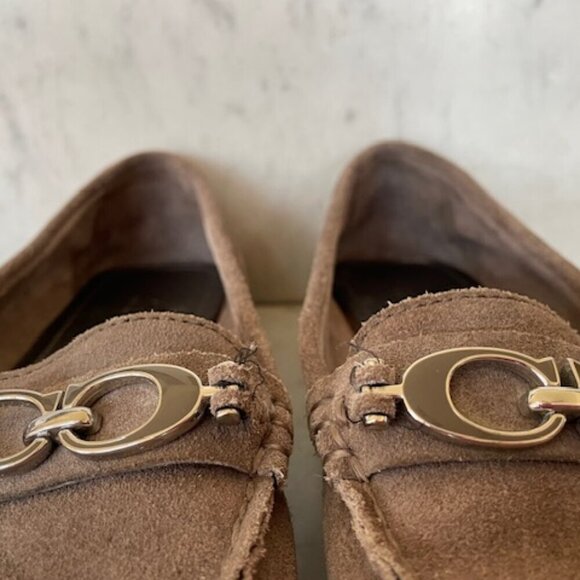 COACH Fortunata Gray Suede C Bit Driving Flats Loafers 6.5B - Picture 11 of 16